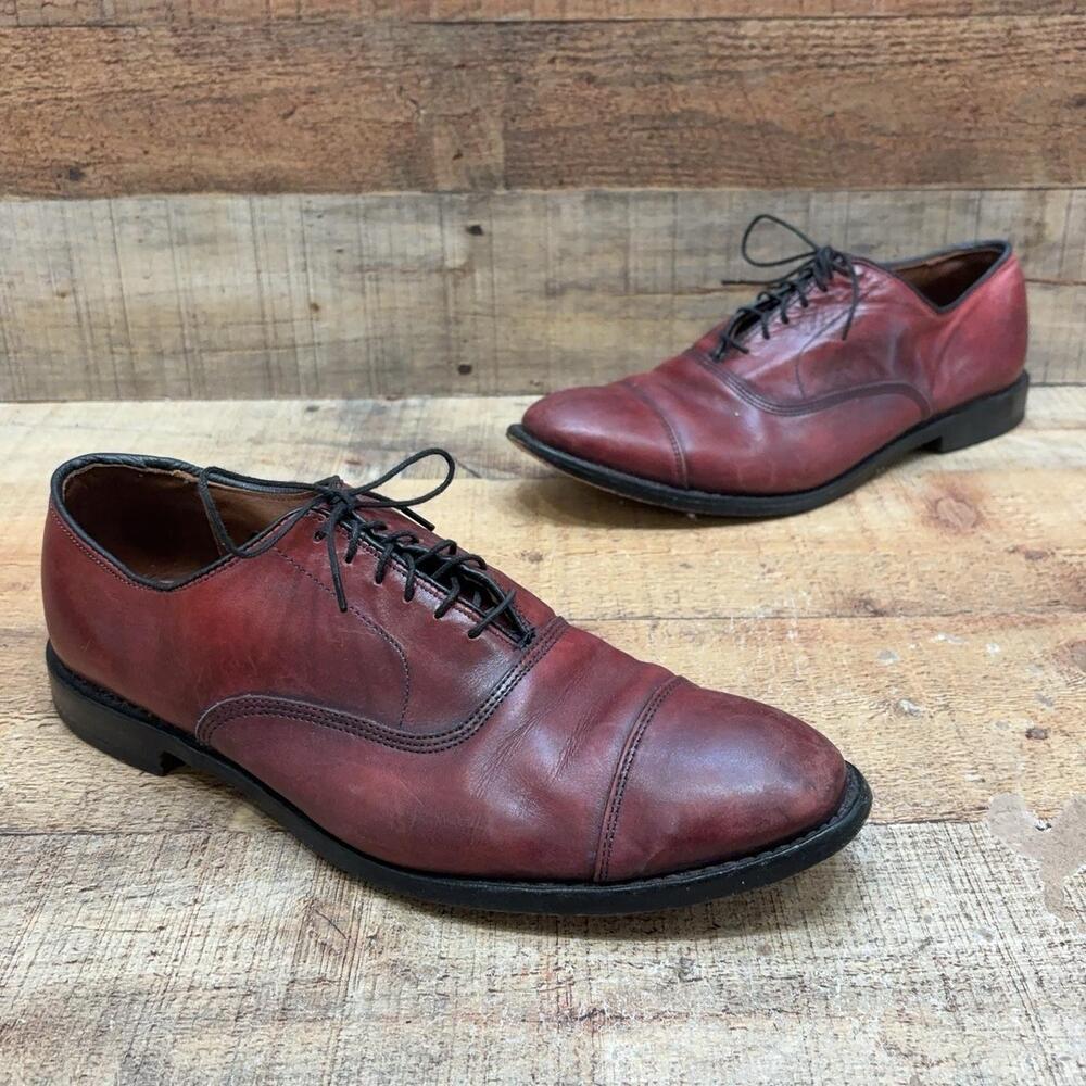 Allen Edmonds Park Avenue Shoes Mens Size 9.5 D 43 Red Leather Cap Toe Oxford